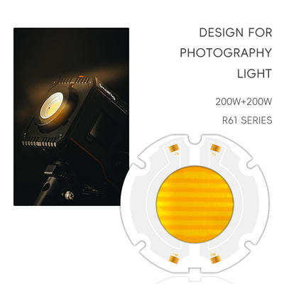 উচ্চ শক্তি 200W R61 60X60MM 34MM LED COB চিপ বি-রঙ ফ্লিপ চিপ স্টেজ লাইটের জন্য CCT 620nm/460nm
