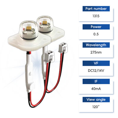 উচ্চ দক্ষতা ইকো মূল্য UV UV-C DC12V UVC 275nm LED মডিউল 0.5W 40mA IP68 DC24V জল বায়ু বিশুদ্ধকরণ 6-10mW