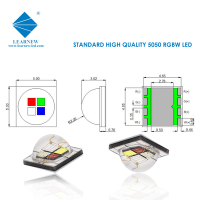 12W SMD5050 RGBW চিপ 350mA 620-630nm 520-530nm 460-470nm 3000K স্টেজ লাইটের জন্য