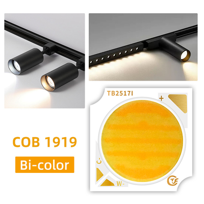 18W 24W 25W 30W দ্বি রঙের COB LED 1919 সিরিজ সম্পূর্ণ আকার 19x19MM এবং CCT 2800K/6500K সহ