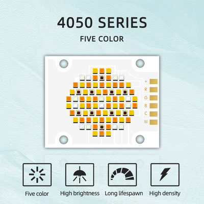 উচ্চ দক্ষতা LED চিপ 4050 আকার 2700k 6500k 180w পাঁচ রঙের COB LED চিপ মণিকা