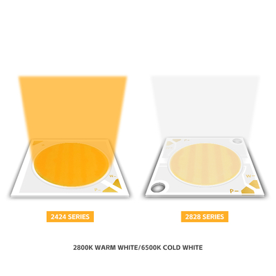 2424 সিরিজ 40W 40W দ্বি-রঙ LED চিপ 2800K/6500K CCT 100/110 LM/W 1100MA IF 36V-38V ফটোগ্রাফি লাইটের জন্য LED চিপ