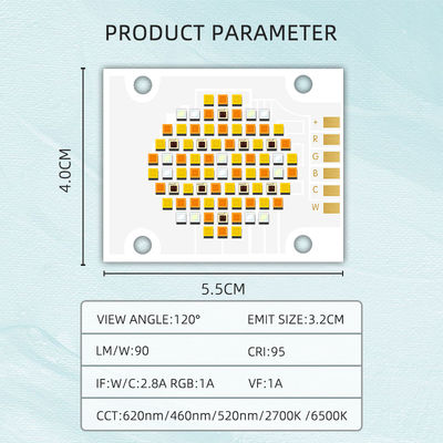 উচ্চ ক্ষমতা সম্পন্ন COB LED চিপ RGBWC ফাইভ কালার ১৮০W ৩০০W DC ২১v-৪৮v মঞ্চ এবং ফটোগ্রাফি লাইটের জন্য