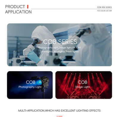 উচ্চ ক্ষমতা সম্পন্ন ৩০০W ৭০০W RGBW গোলাকার ৩৬মিমি ৫ ইন ১ কালার ১১০LM/W স্মার্ট COB LED চিপ মুভি লাইটের জন্য