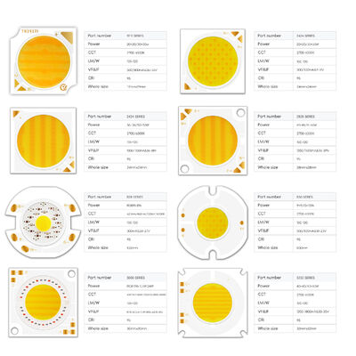 পেশাদার 200W+200W গ্রেড উচ্চ ক্ষমতা সম্পন্ন দ্বি-বর্ণ COB LED চিপ 55X55MM 72-76V COB উষ্ণ শীতল সাদা বিজ্ঞাপন ফিল্ম লাইটিং এর জন্য