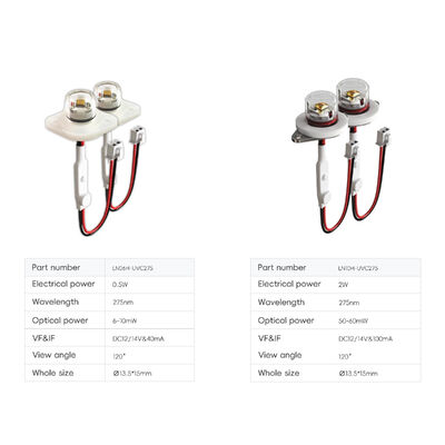 DC12V/DC24V সর্বশেষ কারখানা OEM LED মডিউল 40mA IP68 ওয়াটারপ্রুফ UVC 275nm 6-10mW হোম অফিস এয়ার ওয়াটার পিউরিফায়ার ইউভি ইমিটিং রঙ
