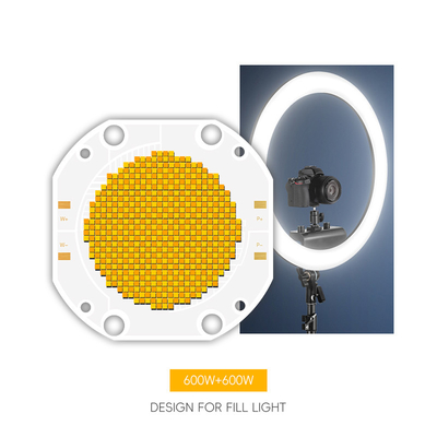 কারখানার দাম 75*75 60V 600W+600W ডুয়াল সিসিটি LED COB বাই কালার COB LED চিপ হাই পাওয়ার COB LED